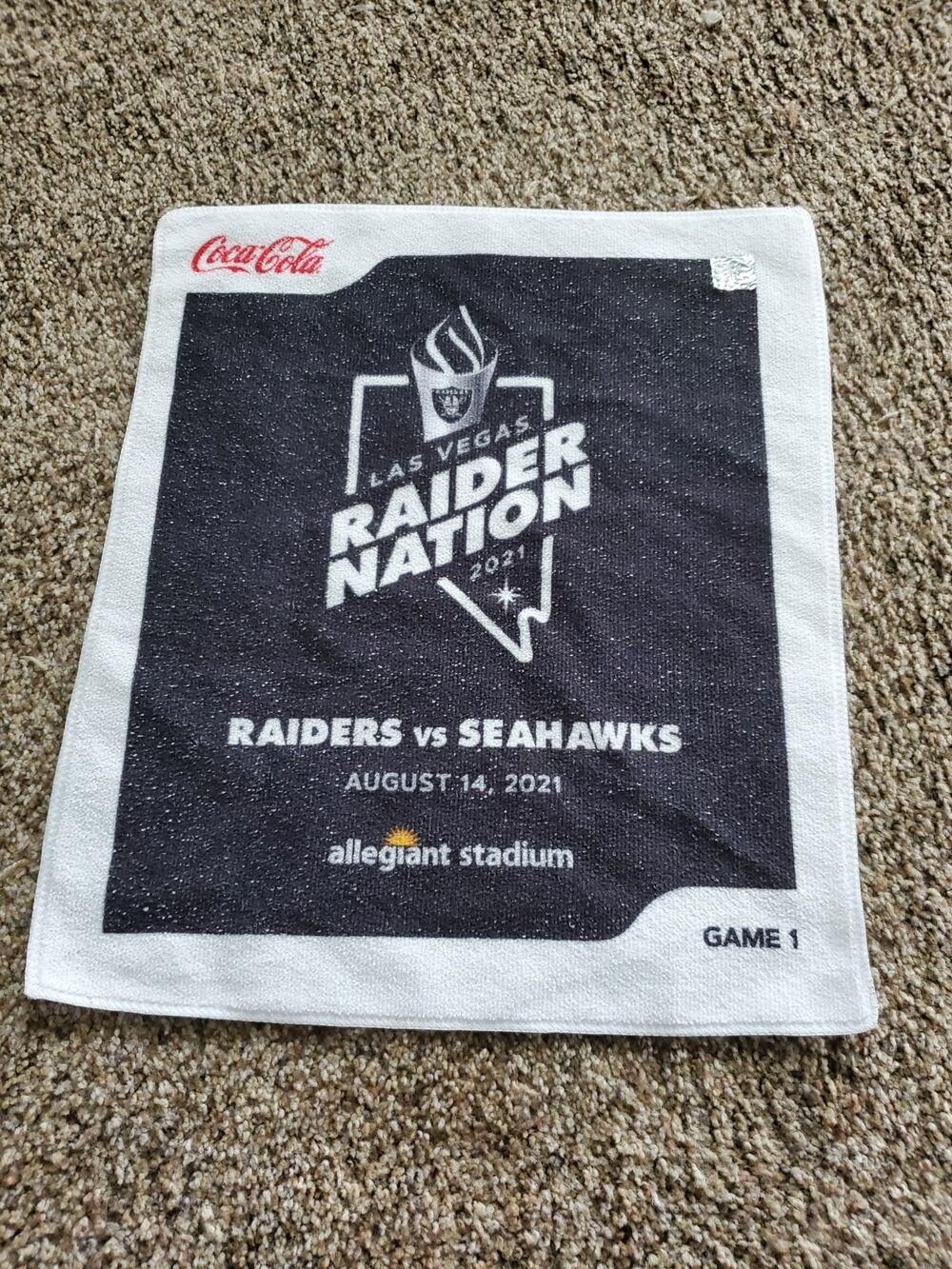 Las Vegas Raiders vs SeaHawks official Allegiant Stadium Towels 2021 Game 1